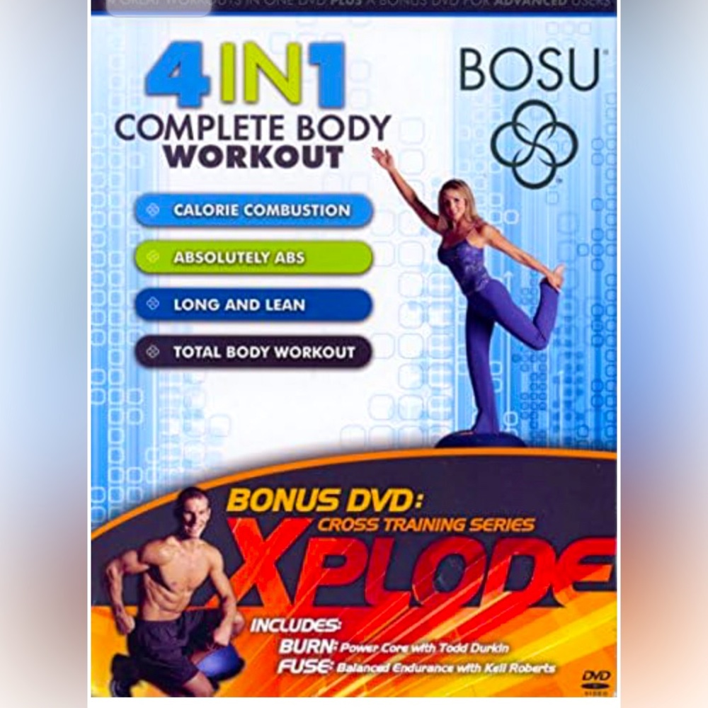 New Sealed Bosu 4 In 1 Complete Body Workout DVD Plus Bonus Cross Training